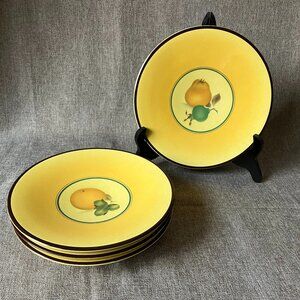 Vintage Royal Copenhagen Fruit Bellona Danish Faience Plates Set of 4 MCM